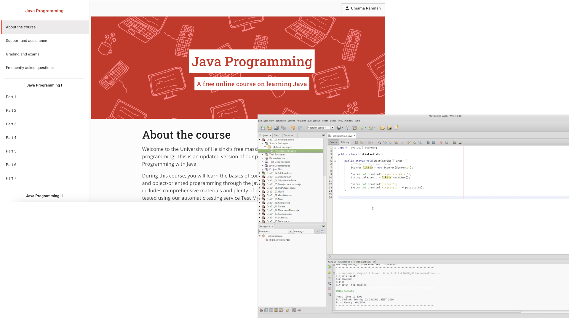 Java Programming MOOC showcase